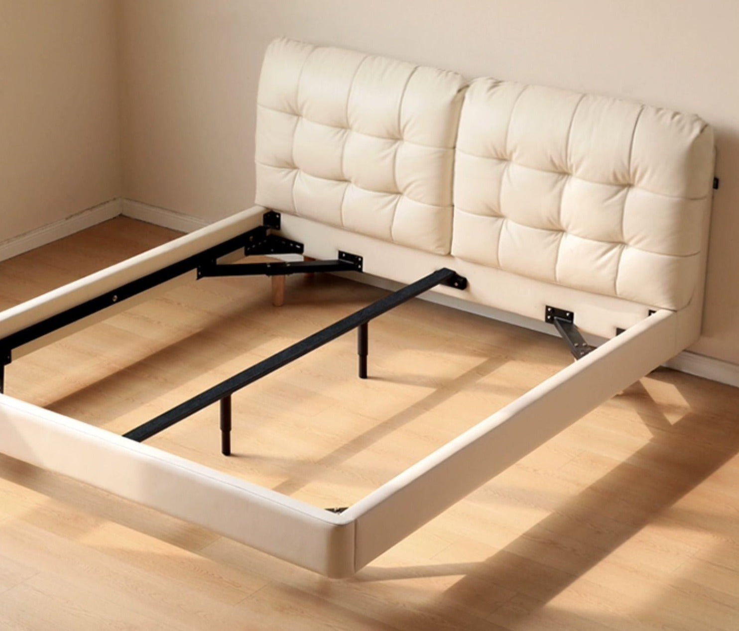 First Layer Cowhide Cream Style Suspension Bed