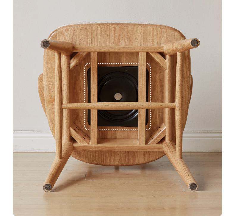 Black Walnut, Cherry, Oak Solid Wood Modern Rotating Soft Chair