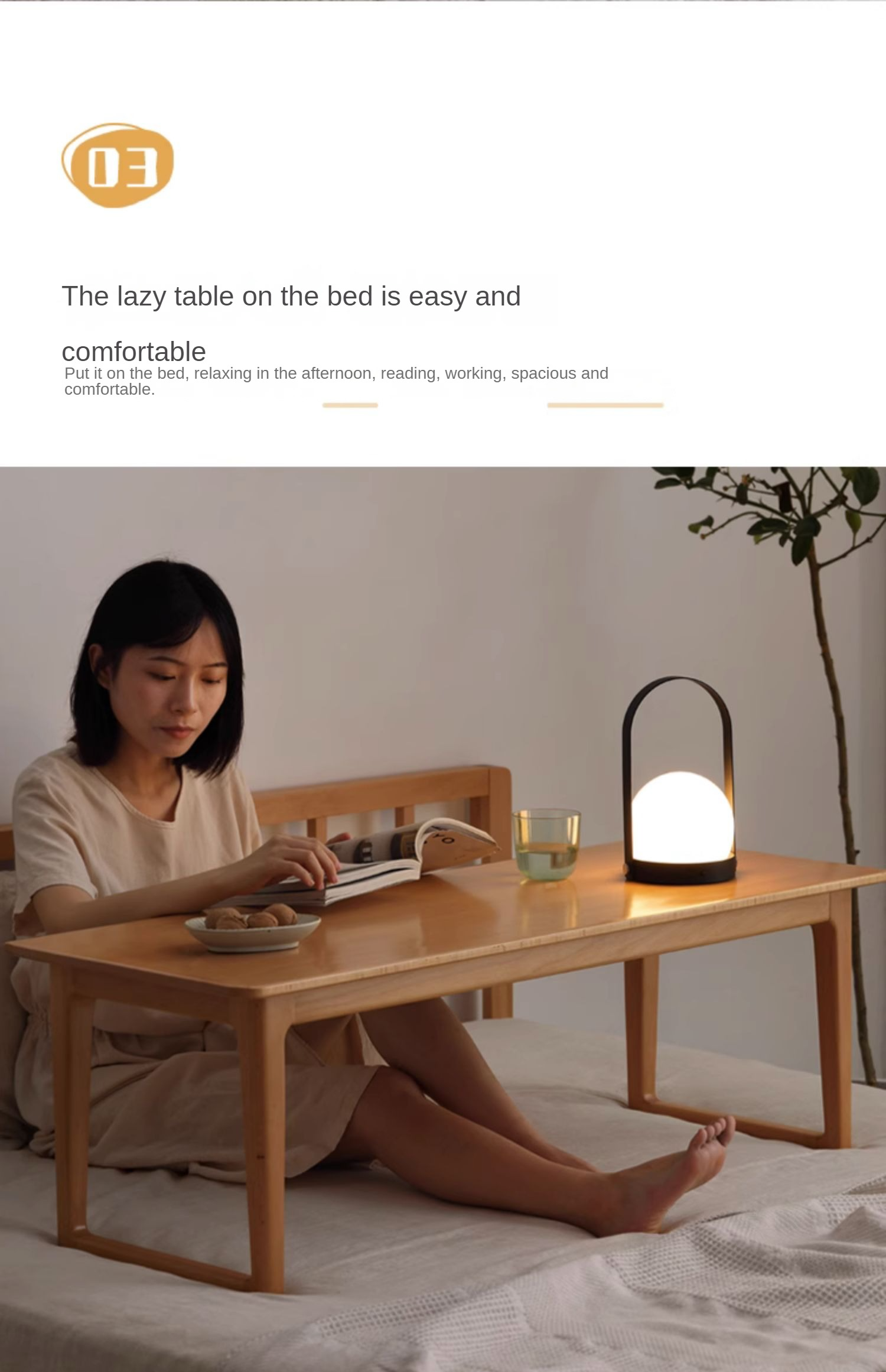 Beech Solid Wood Coffee Table, Bay Window Table