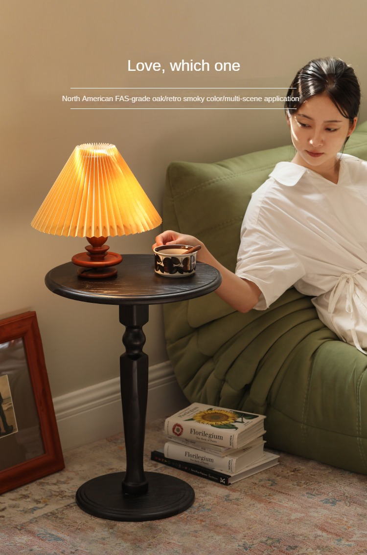 Solid Rubberwood, Poplar Solid Wood Side Table Black Small Furniture