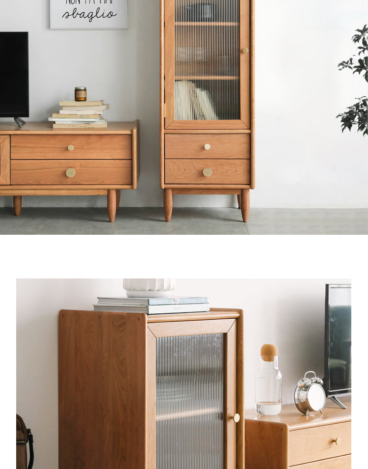 Cherry Solid Wood Japanese Retro Side Cabinet