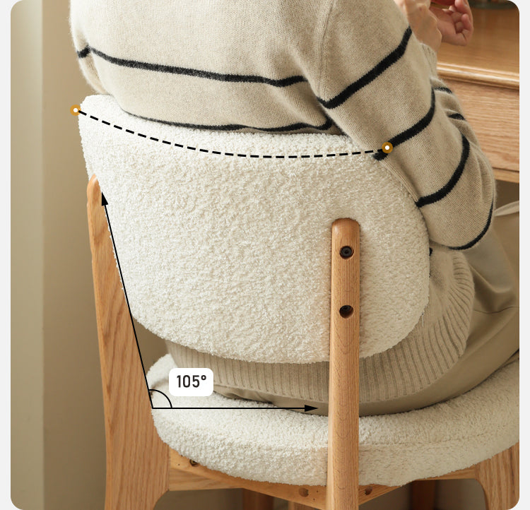 Oak Solid Wood Modern Velvet Soft Makeup Stool