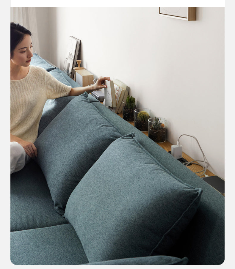 Oak Solid Wood Sofa Rear Storage Modern Wall Shelf