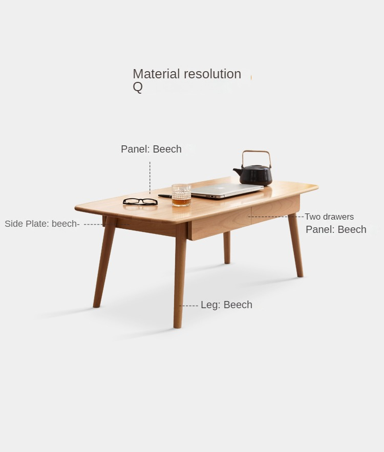 Beech Solid Wood Coffee Table