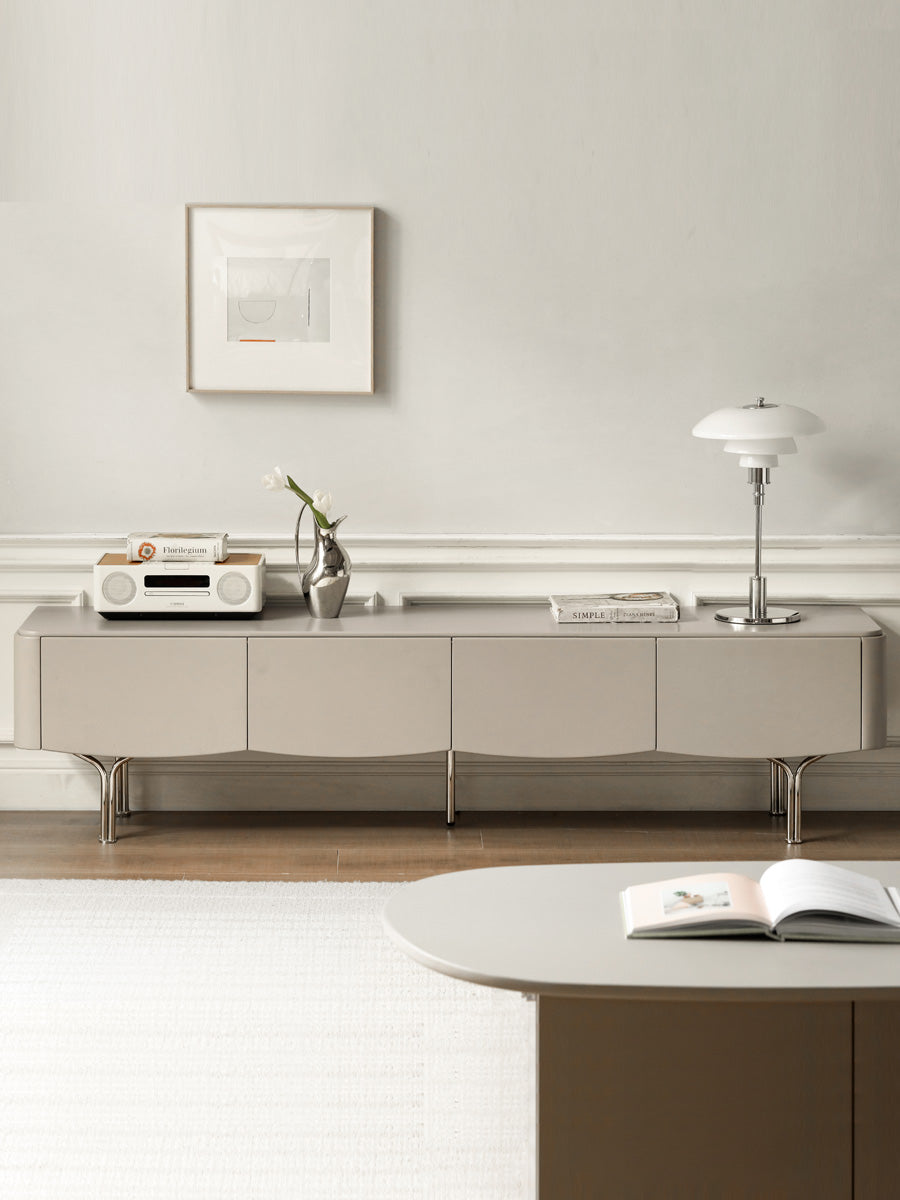 Poplar Solid Wood Elegantly TV Cabinet Light Luxury.