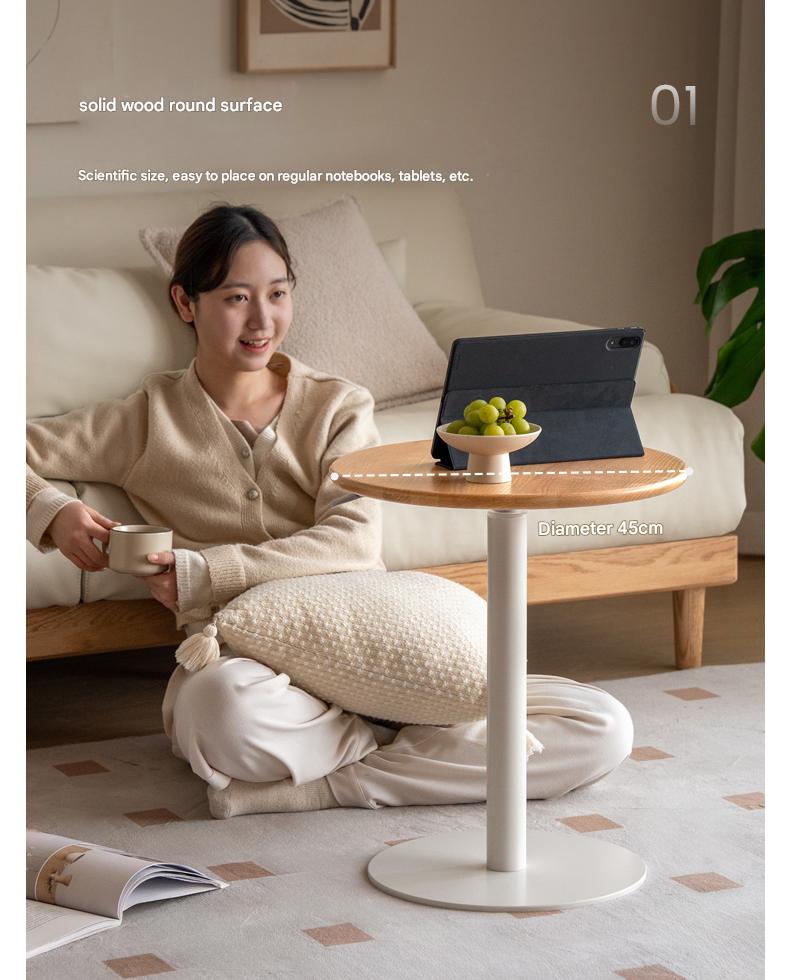 Oak, Black Walnut, Beech Solid Wood Lifting Side Table