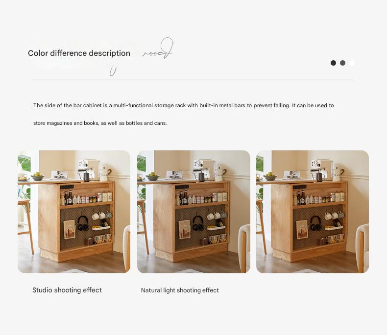 Oak Solid Wood Retractable Rock Plate Bar Table
