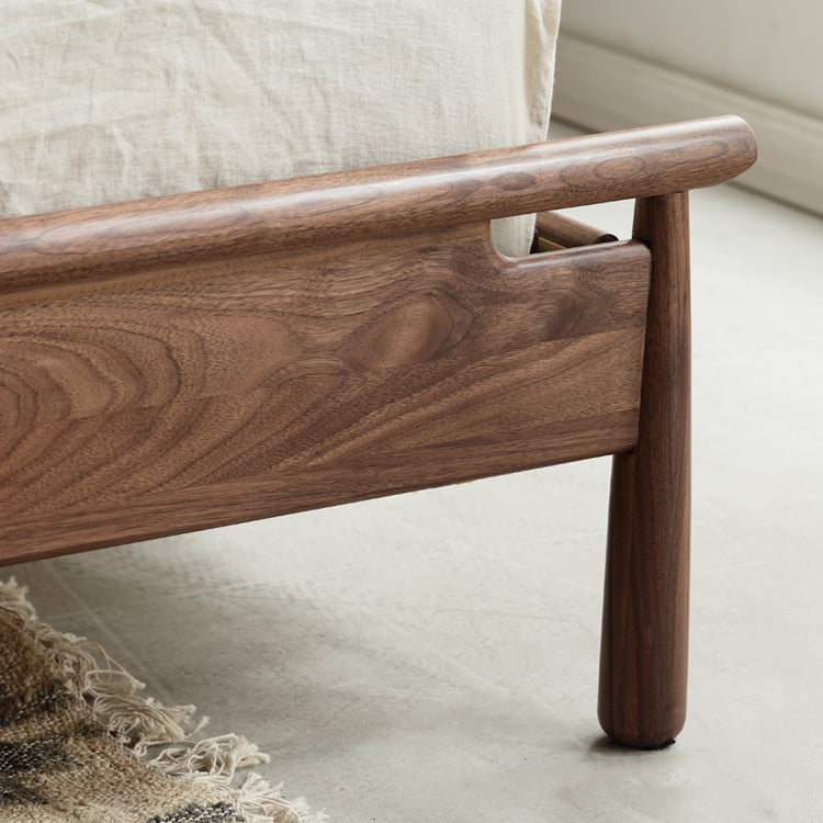 North American black walnut solid wood light luxury bed