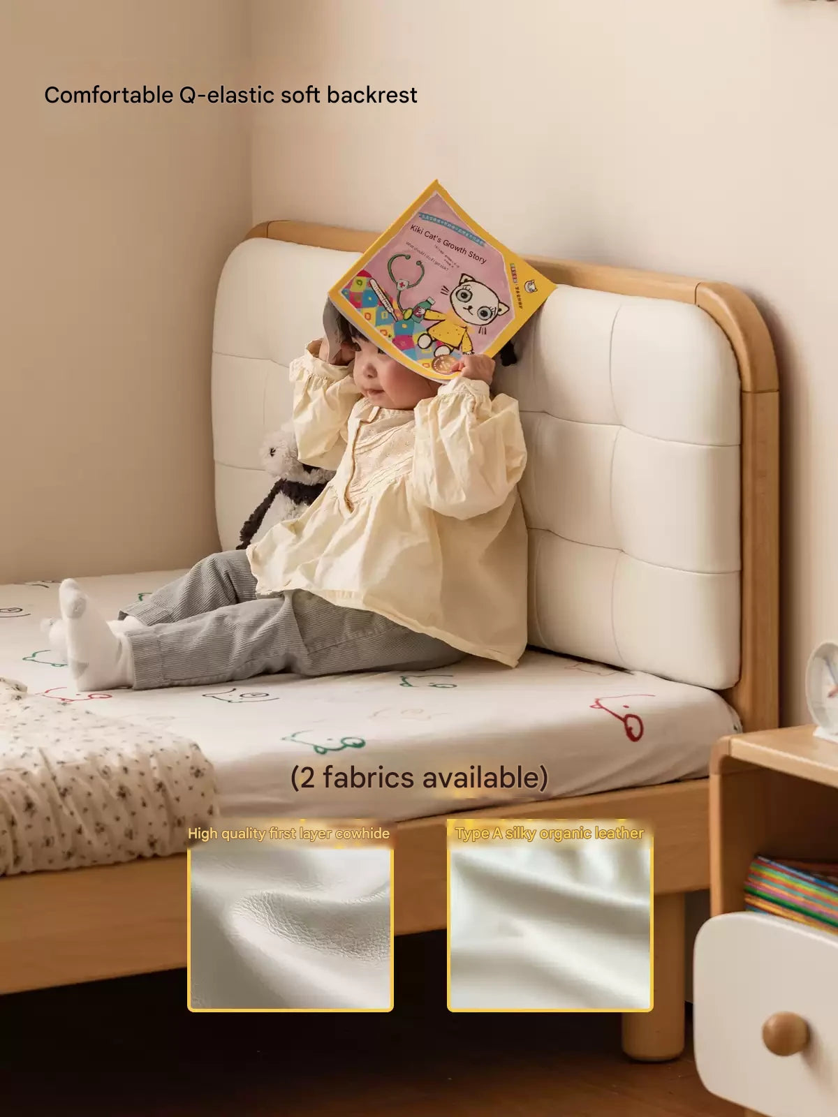 Rubberwood, Beech Solid Wood Children's Soft Bed
