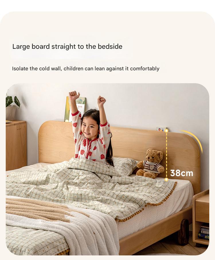 Oak solid wood children's bed<