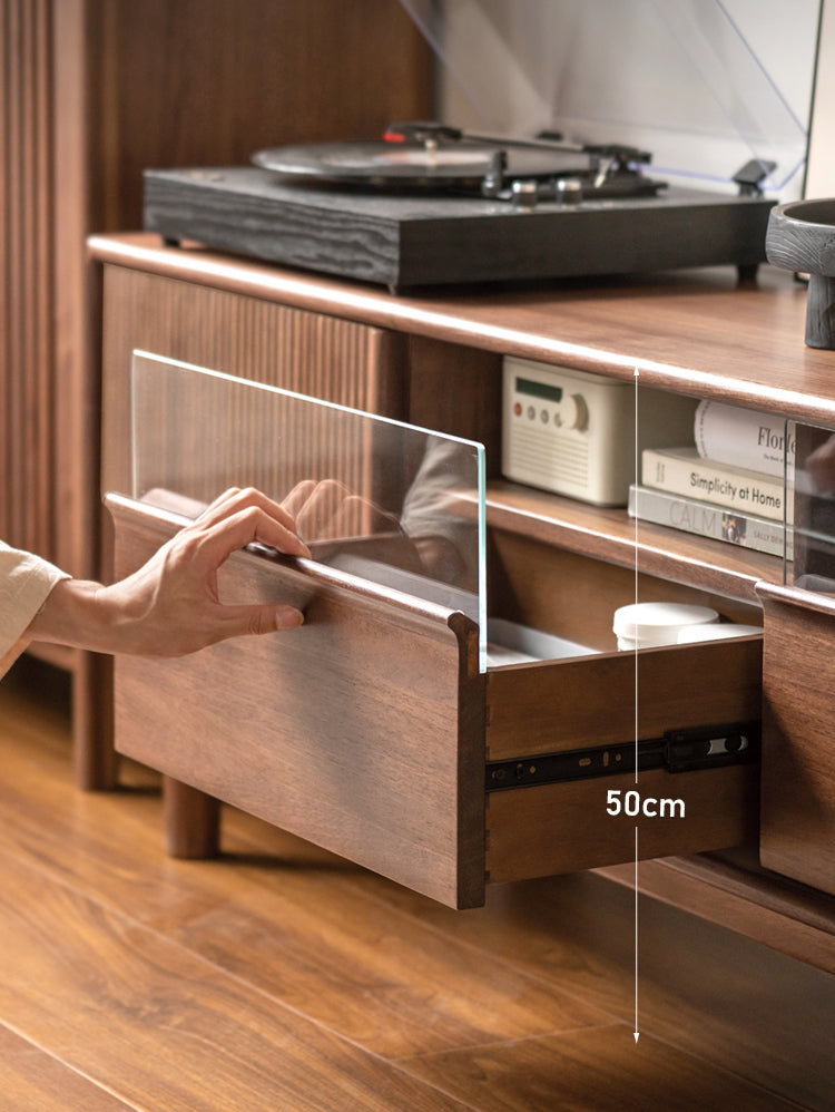 Black Walnut, Ash Solid Wood TV cabinet.