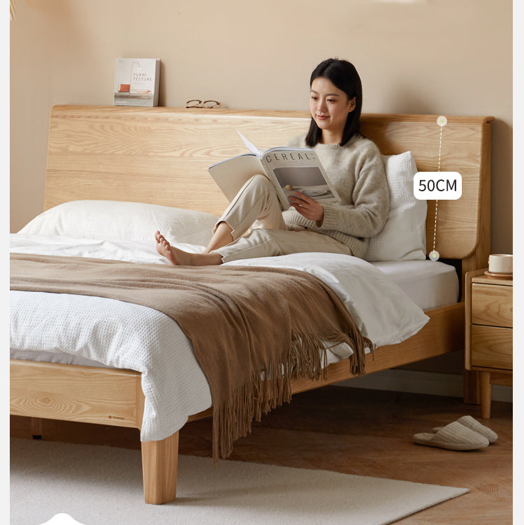 Ash Solid Wood With Socket Bed