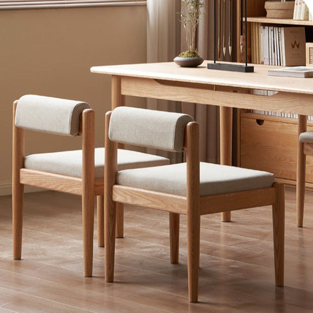 Oak Solid Wood Low Back Small Dining Chair
