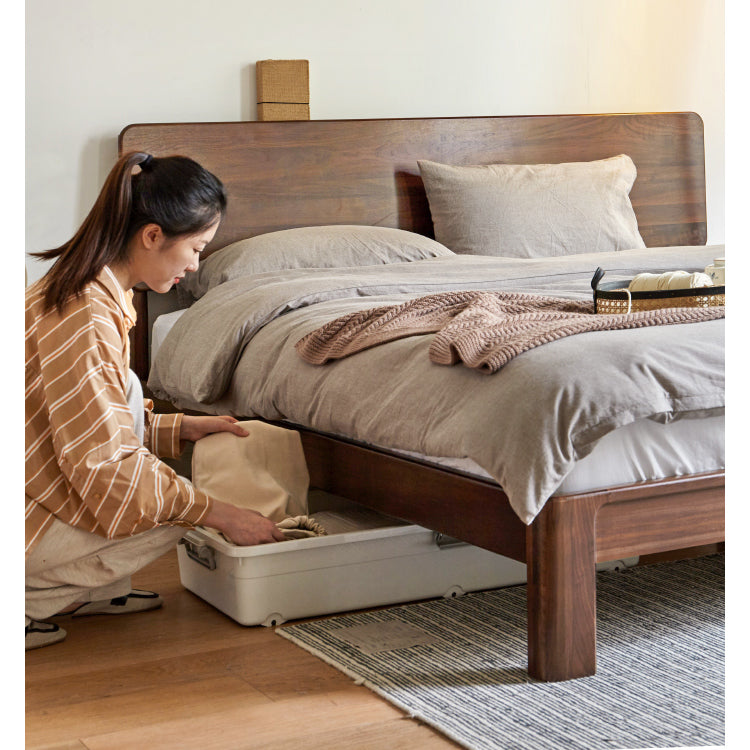 Teak Solid Wood, Black Walnut Solid Wood Bed