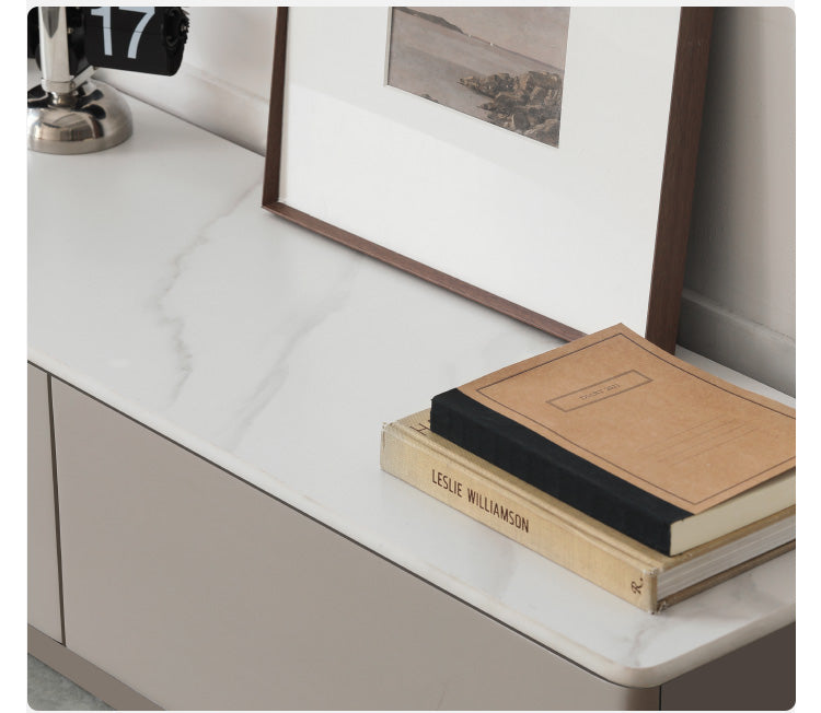 Poplar Solid Wood Rock Slab TV Stand.