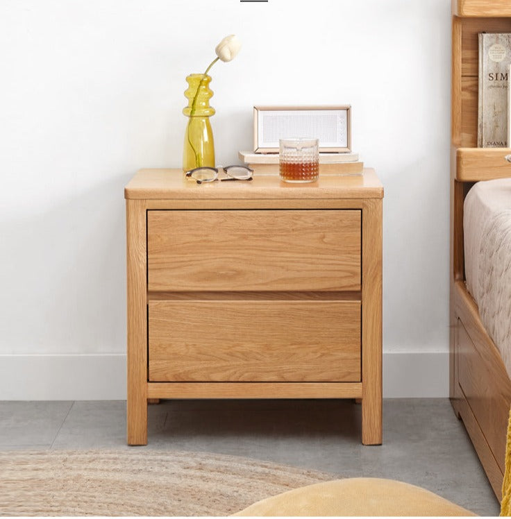 Oak solid wood nightstand"