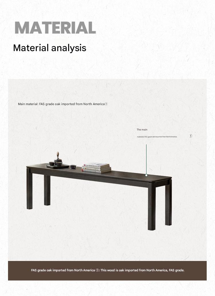 Oak Solid Wood American Modern Bench