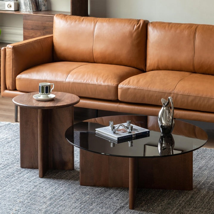 Black Walnut Combination Round Coffee Table