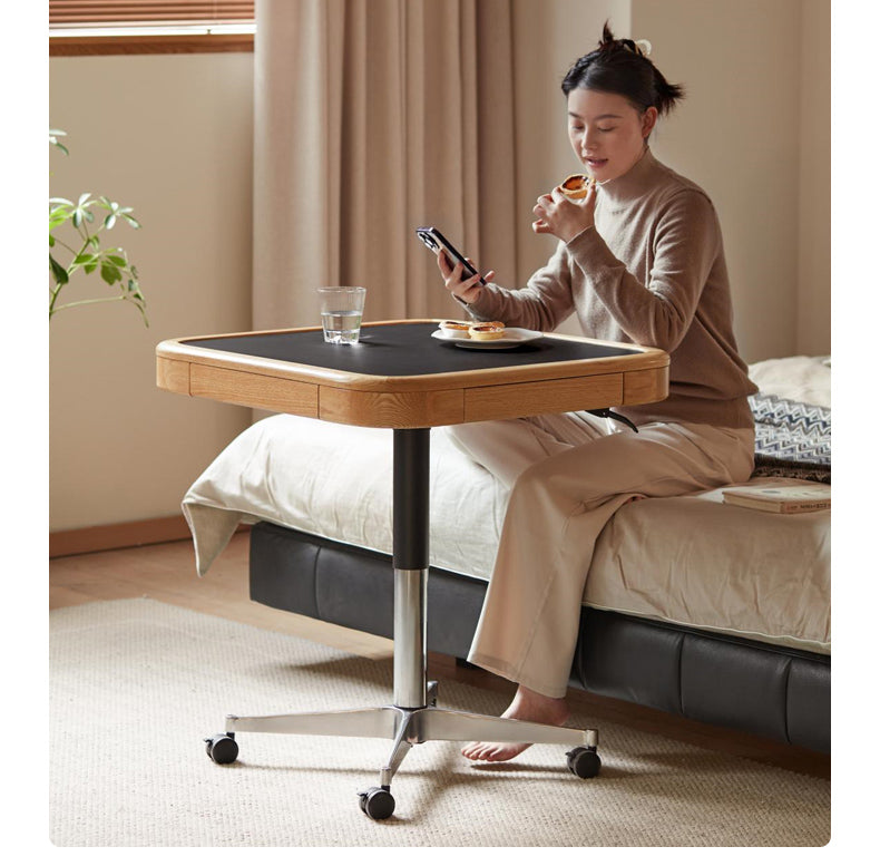 Oak Solid Wood Movable Square Lift Coffee Table