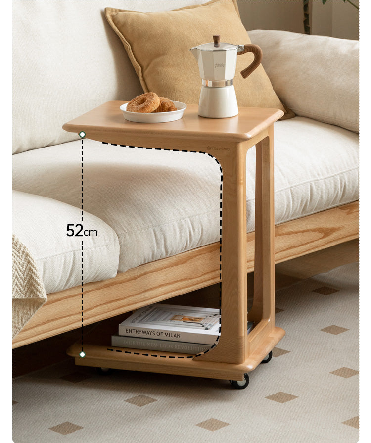 Cherry, Beech, Black Walnut, Solid Rubberwood Chic C-Shaped Side Table