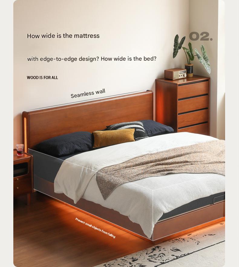 Poplar Solid Wood Box Storage Bed.