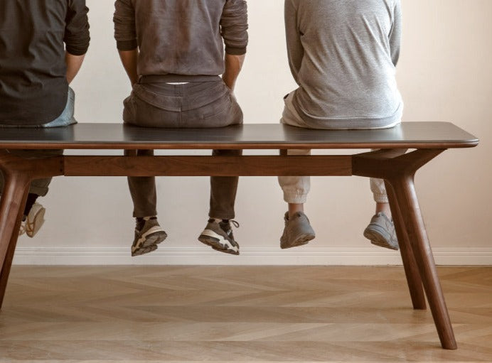 Black Walnut Solid Wood Rock Slab Dining Table
