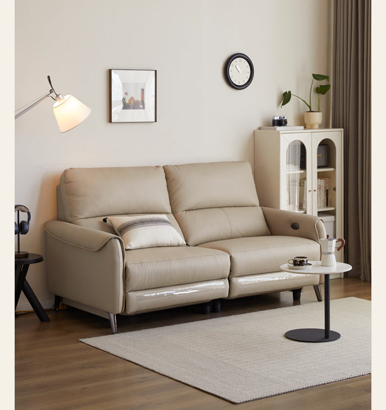 Leather Sofa Multifunctional Telescopic Electric Sofa.