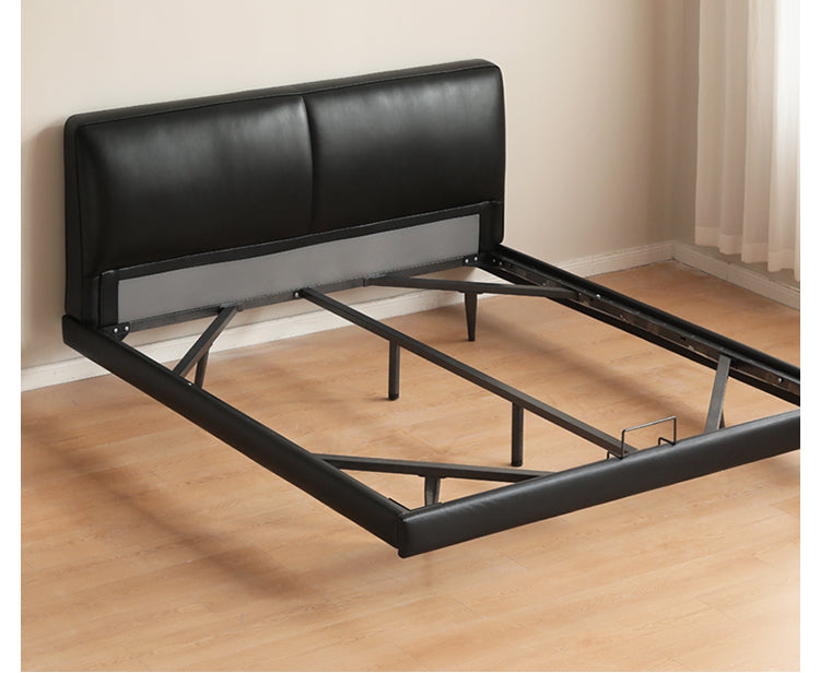 Genuine Leather Bed Italian Light Luxury Head Layer Cowhide