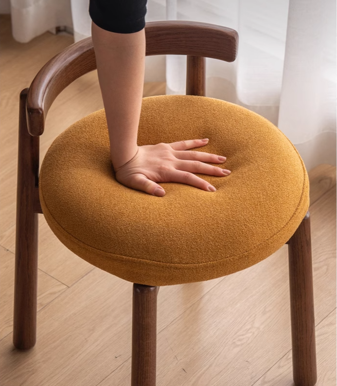 Black Walnut, Oak Solid Wood, Solid RubberWood Makeup Stool