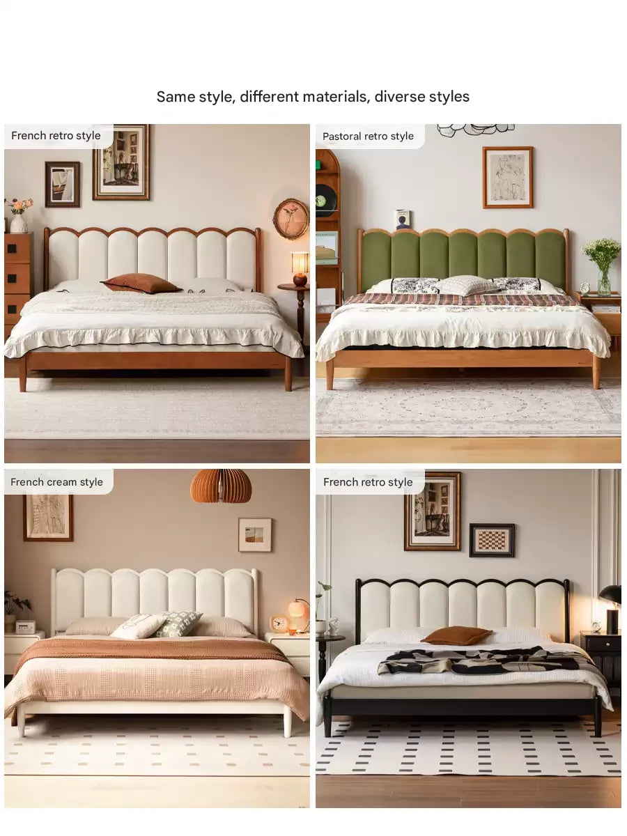 Oak Solid wood dream house soft bed