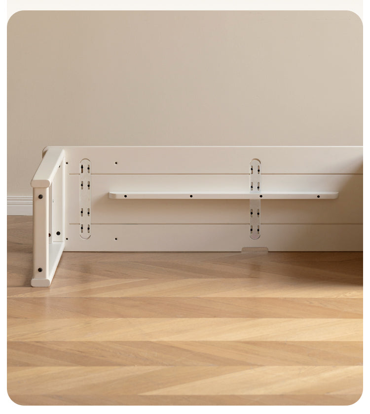 Solid RubberWood Cream Style Single-Leg Desk