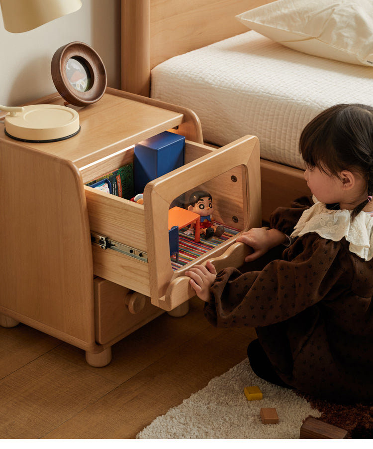 Beech, Poplar Solid Wood Children's Nightstand.