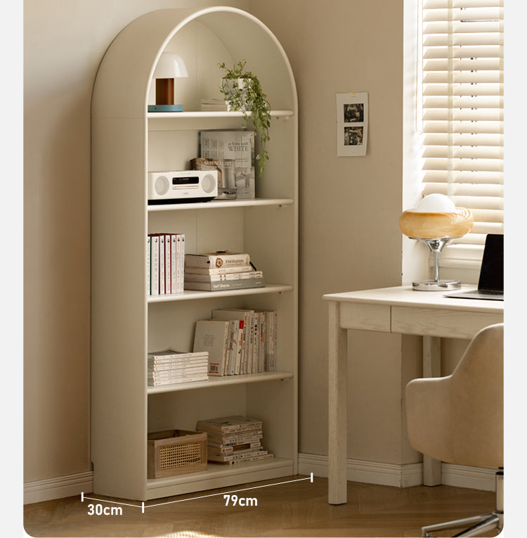 Poplar Solid Wood Arch Side Cabinet Bookshelf