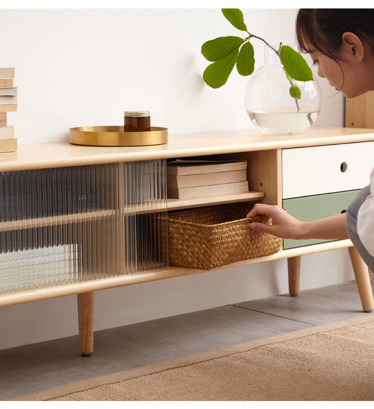Beech Solid Wood TV Cabinet Forest-Style.