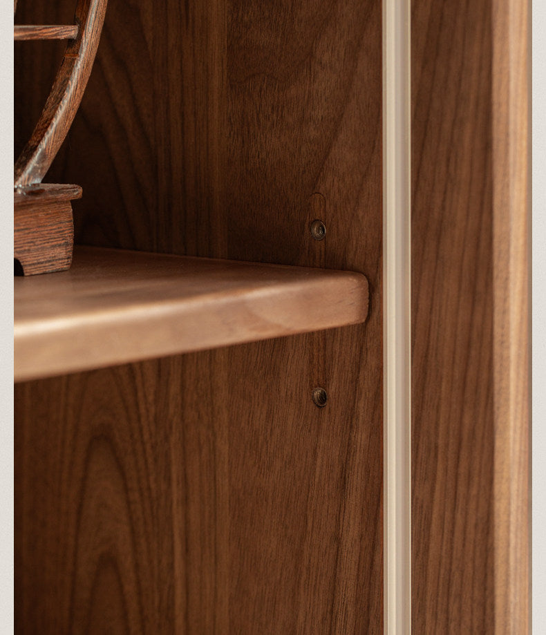 Black Walnut Solid Wood Storage Side Cabinet