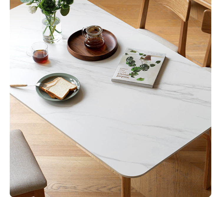 Solid RubberWood, Oak Solid Wood Rock Modern Dining Table