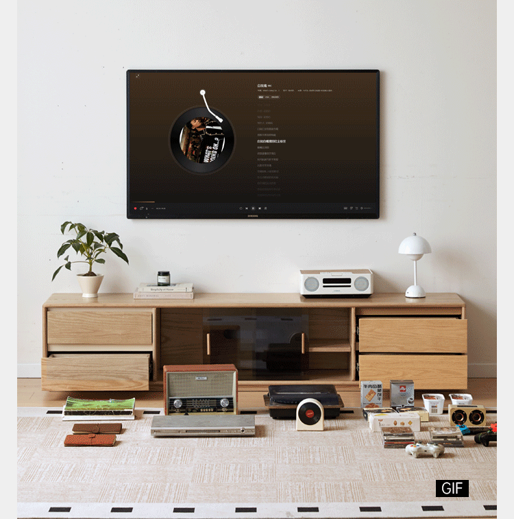 Oak Solid Wood Original Wood Style TV Cabinet