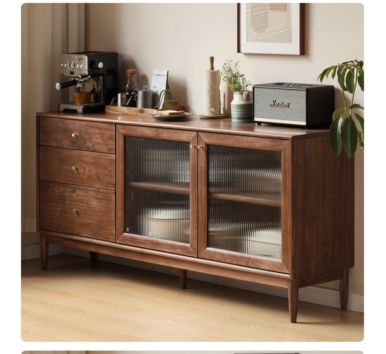 Black Walnut , South American Walnut Solid Wood Sideboard, Buffet Cabinet