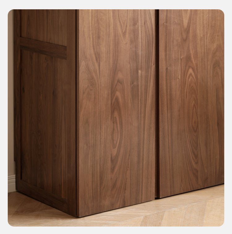 Black Walnut Solid Wood Wardrobe Double Door.