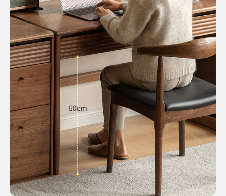Black Walnut Solid Wood Desk Nordic