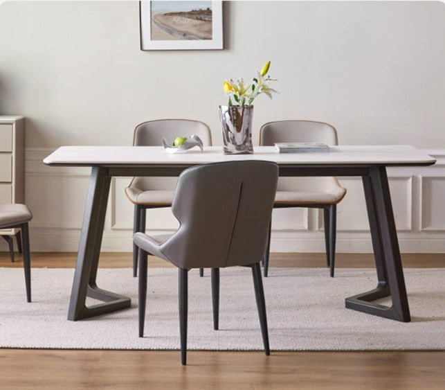 Set 4 pcs Iron Art Dining Chair Light Luxury Soft Bag