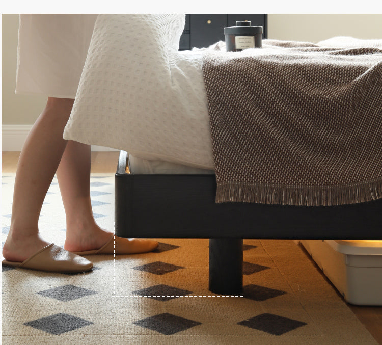 Black High-end Leather Suspension Bed
