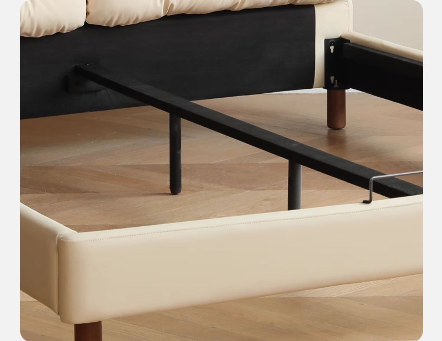 Organic Leather Art Bed Cream Cloud Soft