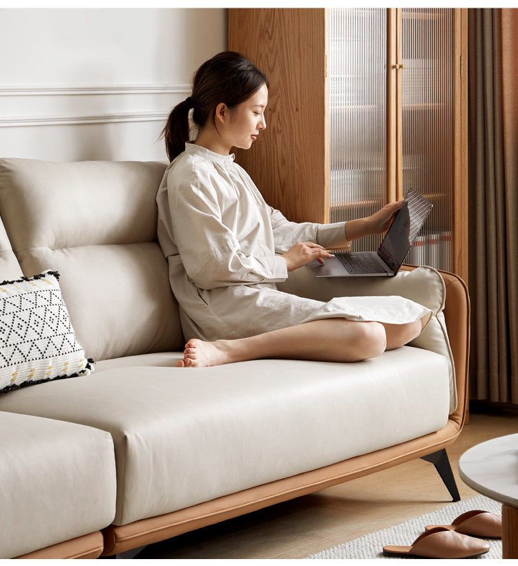 Technology Fabric High Back Corner Sofa.
