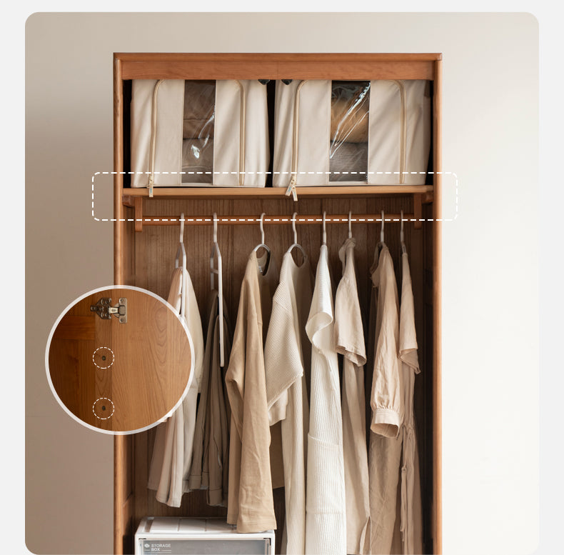 Cherry, Oak Solid Wood Fascinating Wardrobe.