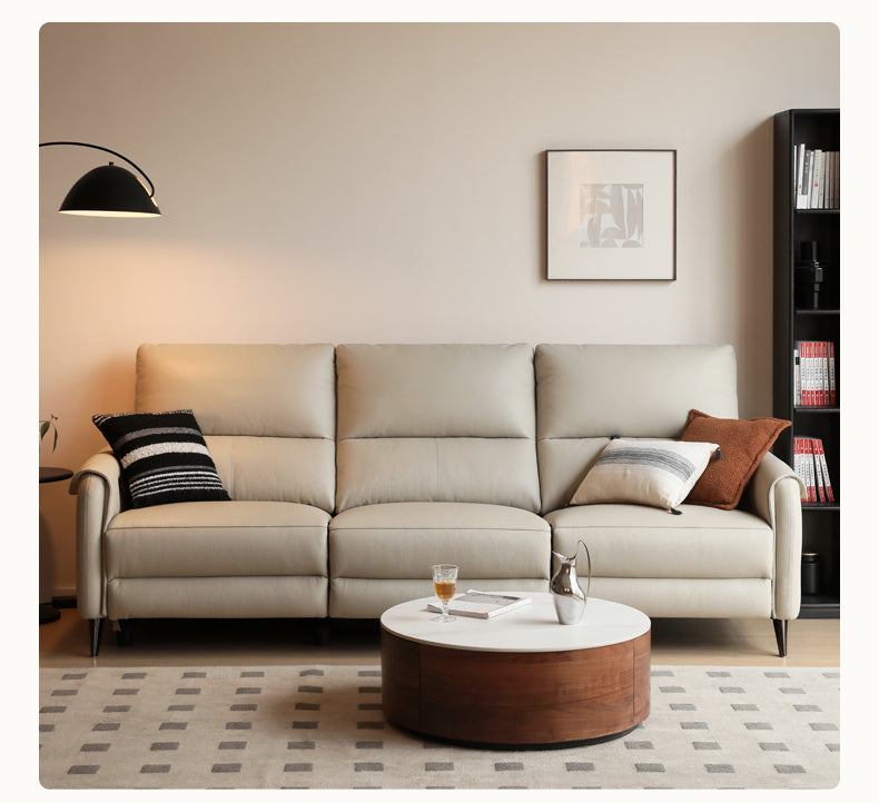 Genuine Leather Zero Wall Multifunctional Electric Sofa, Top Layer Cowhide Sofa.