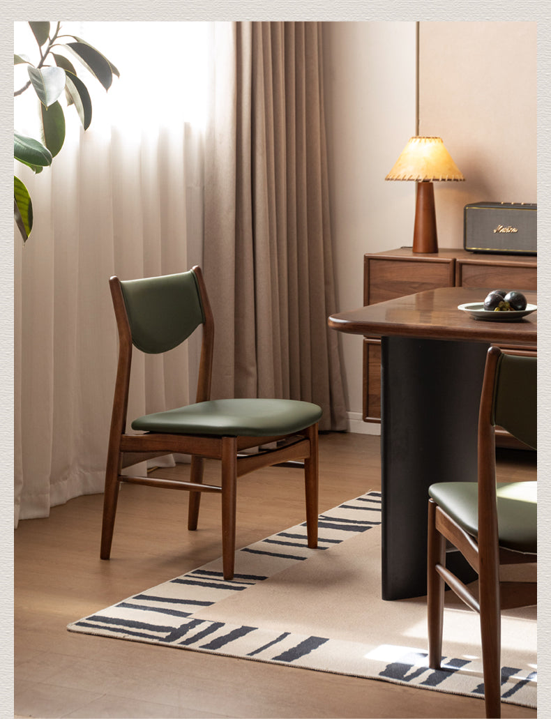 4 pcs -Solid RubberWood Dining Chair Upholstered Dining Chair, Danish Modern