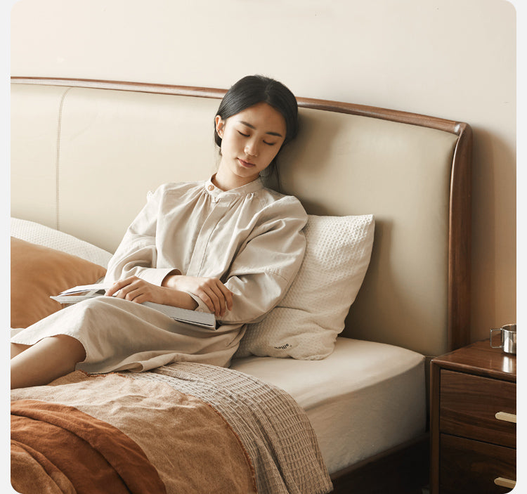 Sandalwood , Black Walnut, Oak Solid Wood First Layer Yellow Cowhide Leather,Technical Cloth