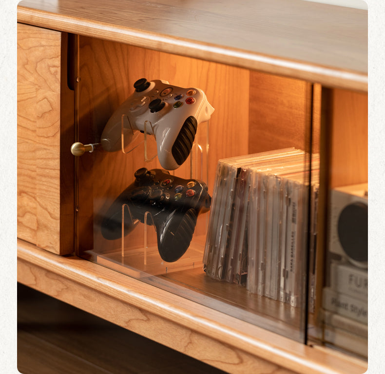 Cherry, Poplar Solid Wood French Retro Style TV Cabinet.