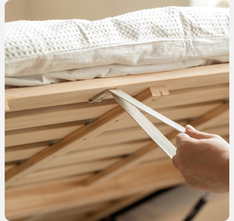 Oak Solid Wood Drawer Storage Bed with Sockets Box Bed